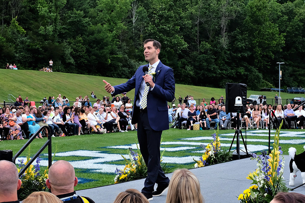 Investigative Reporter Scott MacFarlane, Highland High School Class of 1994, was this year’s Commencement Guest Speaker.